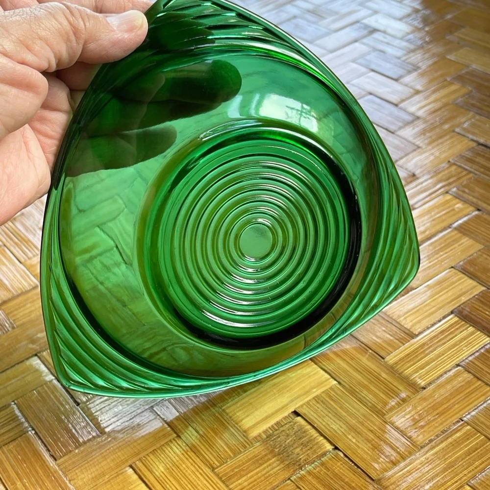 Vintage dark green trinket dish